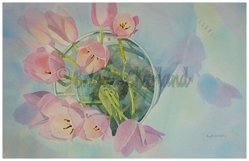 image aquarelle, tulipes 