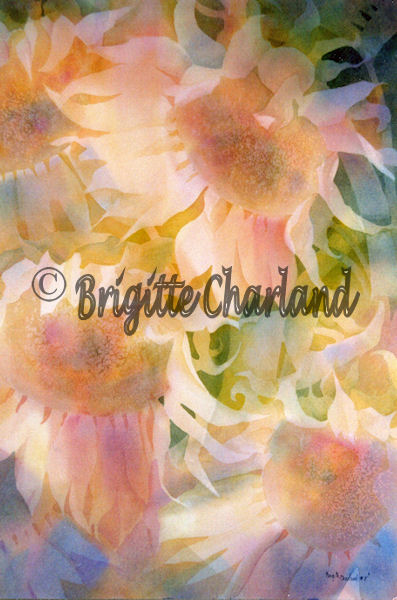 image, aquarelle, brigitte charland, fleurs